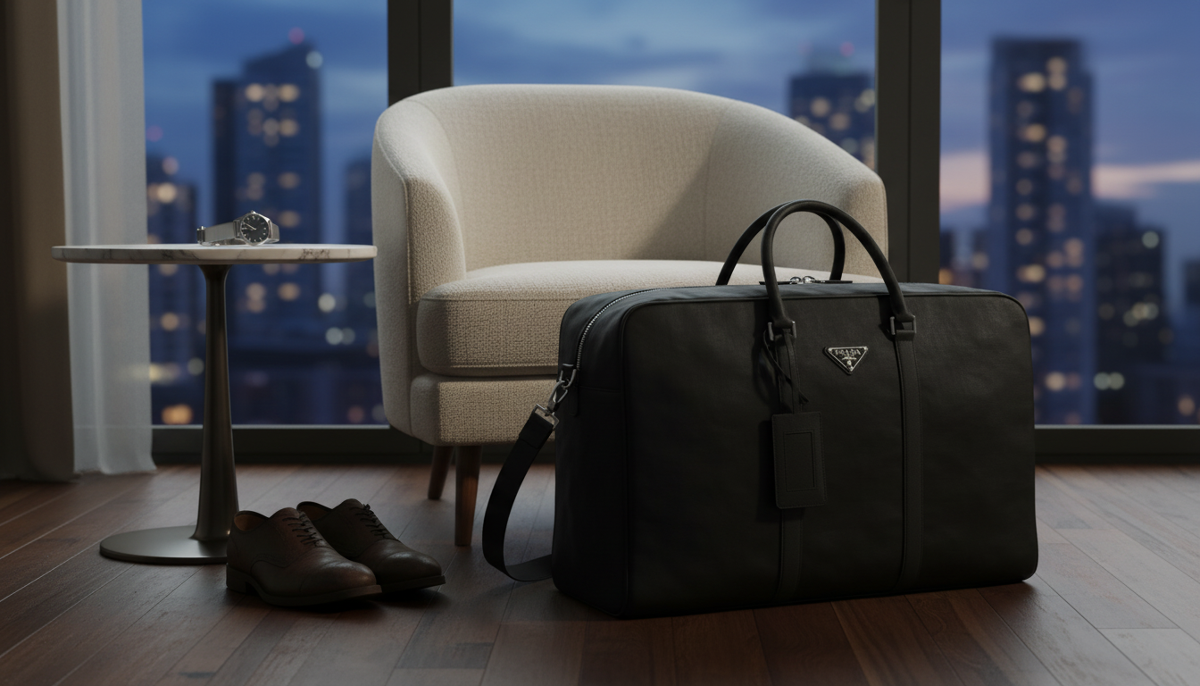 Prada Re-Nylon Travel Bag: Leather Trim & Plaque